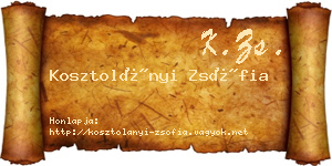 Kosztolányi Zsófia névjegykártya